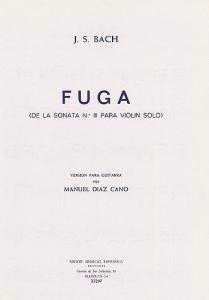 Bach Fuga De La Sonata 3 (diaz Cano) Guitar