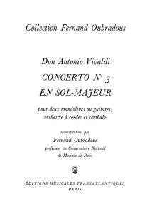 Antonio Vivaldi: Concerto N°3, En Sol Majeur