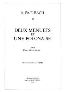 Karl Philippe Emmanuel Bach: 2 Menuets Et Une Polonaise