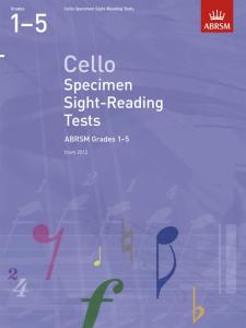 ABRSM: Cello Specimen Sight-Reading Tests - Grades 1-5 (From 2012)