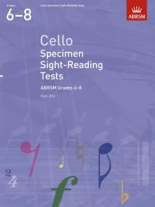 ABRSM: Cello Specimen Sight-Reading Tests - Grades 6-8 (From 2012)