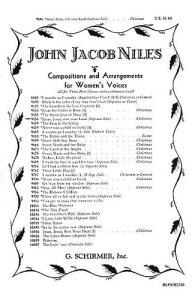 John Jacob Niles: Jesus, Jesus Rest Your Head (SSA)