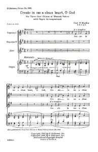 Carl F. Mueller: Create In Me A Clean Heart (SSA)