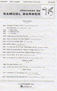 Samuel Barber: Twelfth Night Op. 42 No. 1 (SATB)