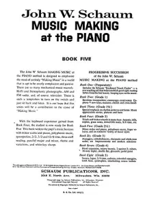 Schaum, Jw Music Making At The Piano Book 5 Level 4 Pf