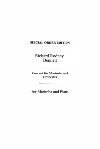 RR Bennett: Concerto For Marimba & Chamber Orchestra (Marimba and Piano Reductio