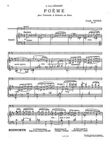 Joseph Jongen: Poeme For Cello And Piano