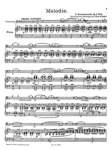 Sergei Rachmaninov: Melodie For Cello And Piano Op.3 No.3