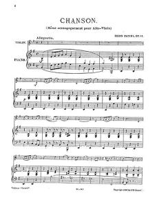 Guido Papini: Chanson For Violin And Piano Op.57