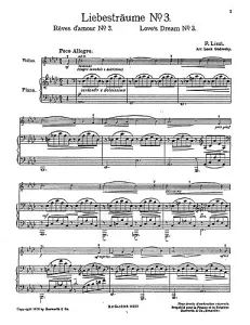 Franz Liszt: Liebestraume No.3 (Violin/Piano)
