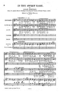 L. Bertani: In Thy Sweet Name