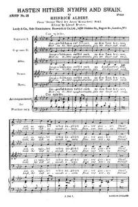 H. Albert: Hasten Hither Nymph And Swain