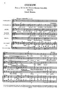 Anon: Cockow The Sweet Spring