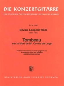 Weis, Silvios: Tombeau Sur La Morte De M. Comte De Logy