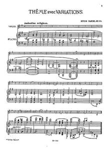 Guido Papini: Theme With Variations For Violin And Piano