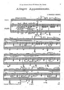 Henry, J H Allegro Appassionato Vln/Pf