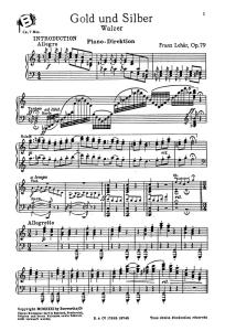 Lehar, F Gold And Silver Waltz Orch Pf Sc/Pts