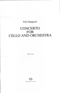 Hojsgaard Cello Concerto Cello And Orchestra Full Score
