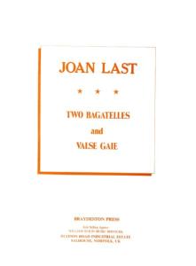 Joan Last: Two Bagatelles And Valse Gaie