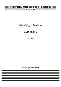 Bentzon Quintetto Op.405 4flt/Pf Sc