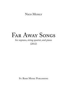 Nico Muhly: Far Away Songs (Score/Parts)