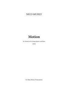 Nico Muhly: Motion (Score/Parts)