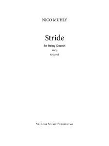 Nico Muhly: Stride (Score/Parts)