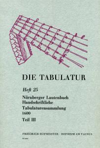 Die Tabulatur Book 25: Nurnberger Lautenbuch, Um 1600, Teil Iii