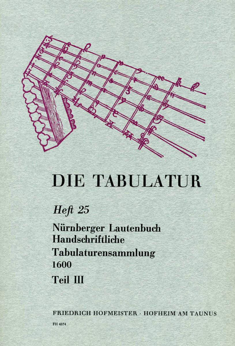 Die Tabulatur Book 25: Nurnberger Lautenbuch, Um 1600, Teil Iii