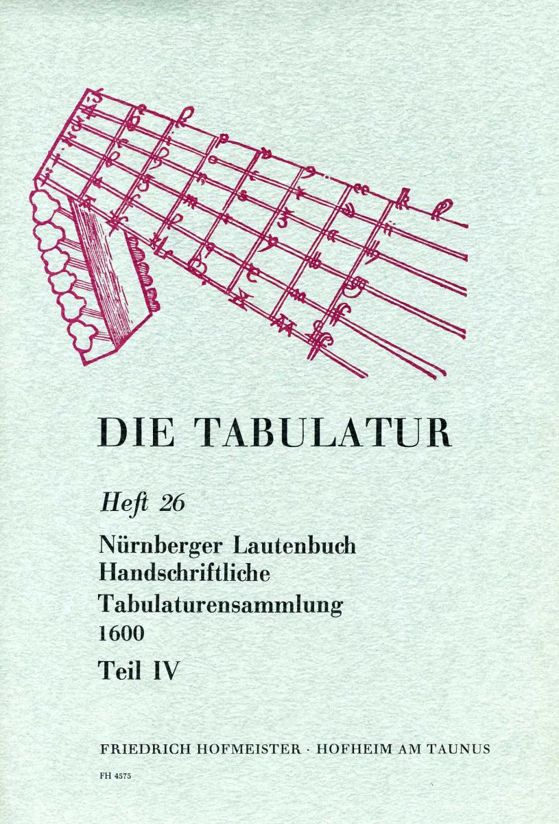 Die Tabulatur Book 26: Nurnberger Lautenbuch, Um 1600, Teil Iv