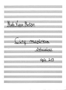 Niels Viggo Bentzon: Cinq Mazurkas