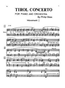Philip Glass: Tirol - Concerto For Piano And Orchestra (Solo Piano)
