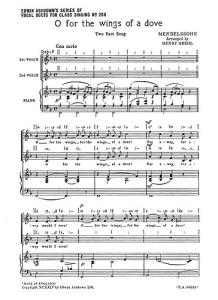 Felix Mendelssohn: O For The Wings Of A Dove (2-Part Choir)