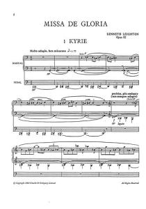 Kenneth Leighton: Missa De Gloria Op. 82 for Organ