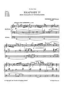 Herbert Howells: Rhapsody IV And Prelude De Profundis for Organ