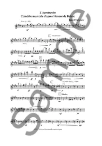 Jean Francaix: L'Apostrophe - Comedie Musicale d'apres Honore de Balzac (Parts)