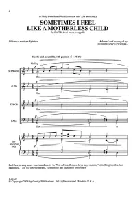 Sometimes I Feel Like a Motherless Child (SATB)