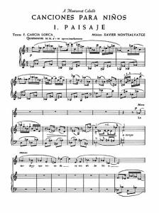 Xavier Montsalvatge: Canciones Para Ninos