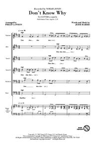 Jesse Harris: Don't Know Why (arr. Lawson) SATTBB