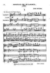 McCabe: John Bagatelles for Two Clarinets