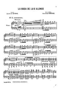 Gimenez: La Boda De Luis Alonso No.4 Intermedio for Piano