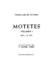 Tomás Luis De Victoria: 52 Motets Vol.1