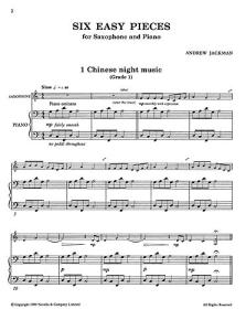 Andrew Jackman: Six Easy Pieces for Saxophone and Piano