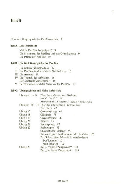 Schule für Panflöte
