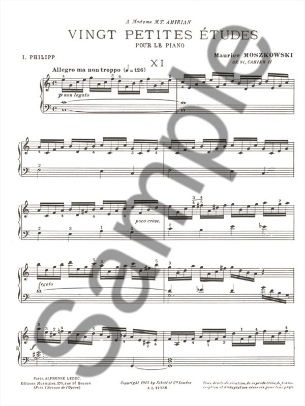 Moszkowski: 20 Petites tudes Op91 Volume 2 Piano