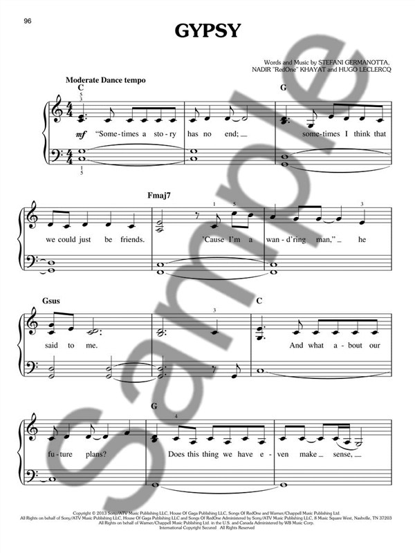 Lady Gaga: Artpop (Easy Piano)