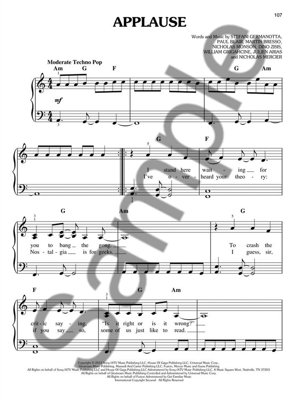 Lady Gaga: Artpop (Easy Piano)