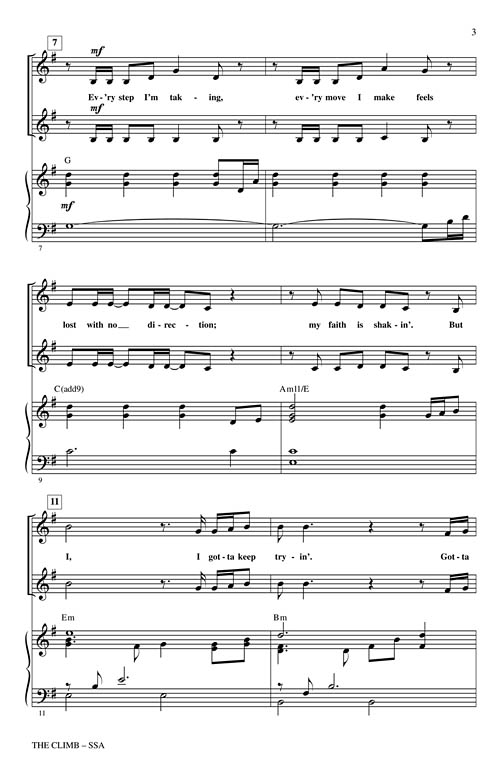 Miley Cyrus: The Climb (SSA)