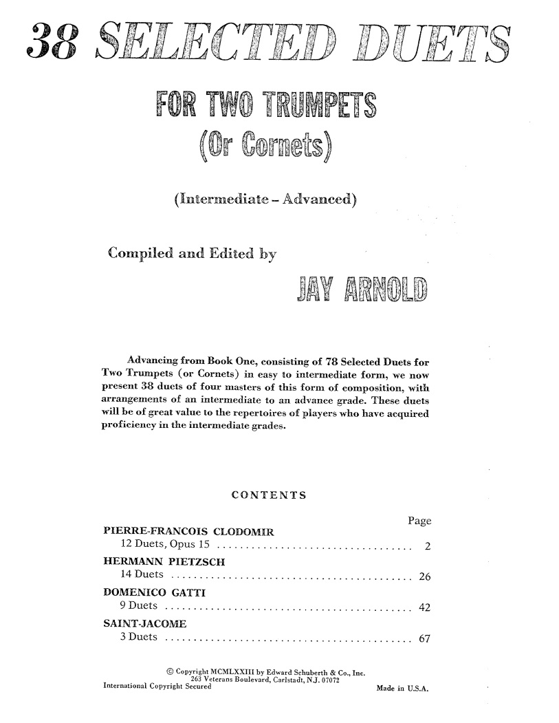 38 Selected Duets For Two Trumpets - Book Two
