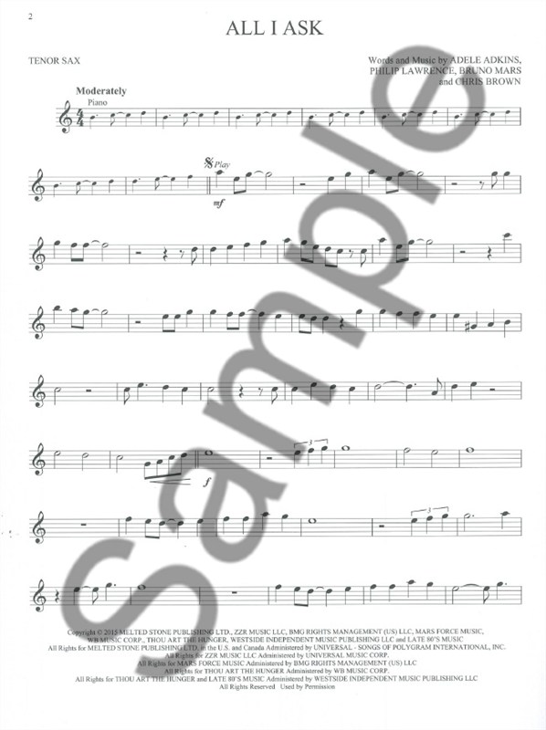 Hal Leonard Instrumental Play-Along: Adele - Tenor Saxophone (Book/Online Audio)